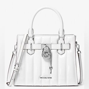 White Michael Kors Hamilton purse